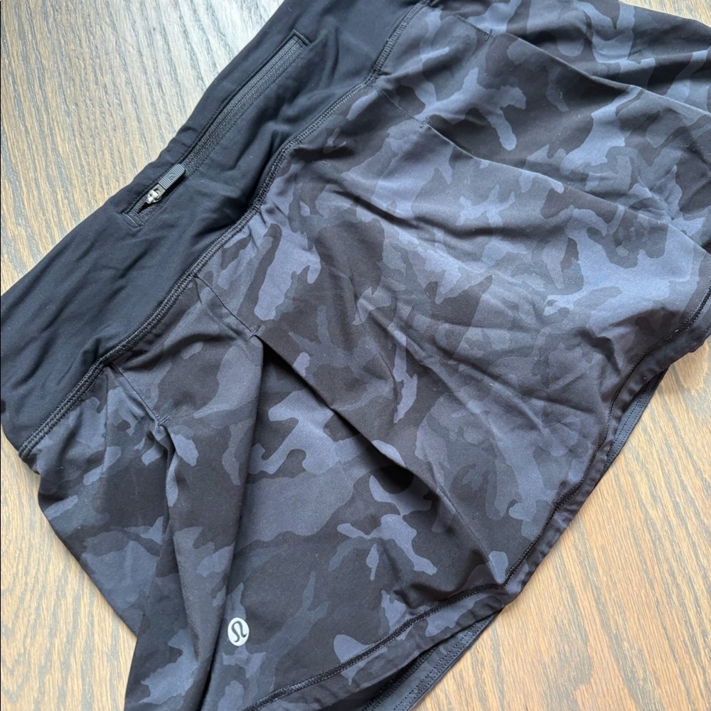 LULU LEMON black camo tennis skirt